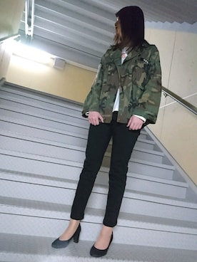 ミリタリージャケットを使った オーバーサイズシャツ のレディース人気ファッションコーディネート Wear ミリタリージャケットを使った オーバーサイズシャツ のレディース人気ファッションコーディネート Wear