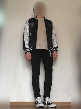 「ハイカット」｜「アイテム（ブルゾン）」を使った、monoさん（メンズ・172cm）の春コーディネート