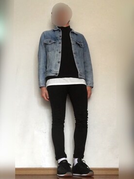 「Levi's（リーバイス）の古着（デニムジャケット、ブルー系）」を使った、monoさん（メンズ・172cm）の春コーディネート