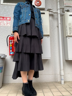「Lee（リー）のアイテム（ジャケット/アウター）」を使った、Olta.さん（レディース・158cm）の秋コーディネート