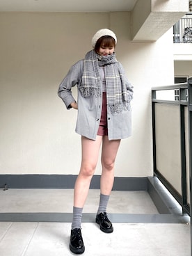 「秋のマイ旬スタイル」｜「アイテム（ハンチング/ベレー帽）」を使った、ももらんぼさん（レディース・170cm）の秋コーディネート