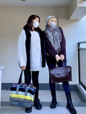 「New Balance」｜「アイテム（ブーツ）」を使った、ももらんぼさん（レディース・170cm）の冬コーディネート