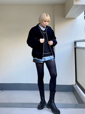 「ADRER（アドラー）のアイテム（ジャケット/アウター）」を使った、ももらんぼさん（レディース・170cm）の冬コーディネート