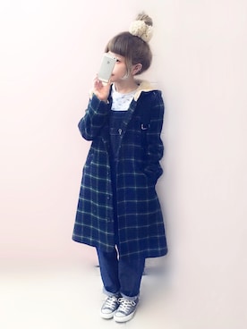「mercibeaucoup,（メルシーボークー）のアイテム（ヘアゴム）」を使った、もにこ。さん（レディース・150cm）の冬コーディネート