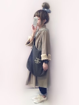 「MAISON DE REEFUR」｜「アイテム（ジャケット/アウター）」を使った、もにこ。さん（レディース・150cm）の春コーディネート