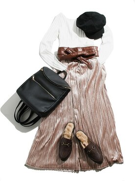 「肌見せ」｜「アイテム（キャスケット）」を使った、WEGOさん（レディース・160cm）の春コーディネート