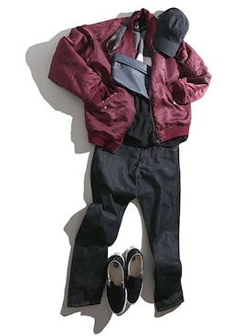 「WEGO（ウィゴー）のアイテム（MA-1）」を使った、WEGOさん（メンズ・175cm）の冬コーディネート