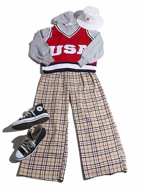 「FILA（フィラ）のアイテム（帽子）」を使った、WEGOさん（レディース・160cm）の春コーディネート