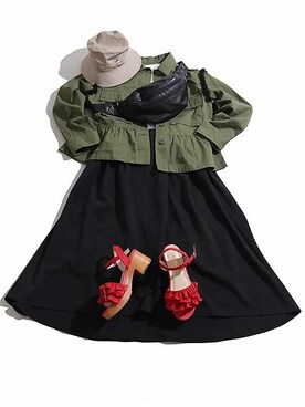 「FILA（フィラ）のアイテム（帽子）」を使った、WEGOさん（レディース・160cm）の春コーディネート