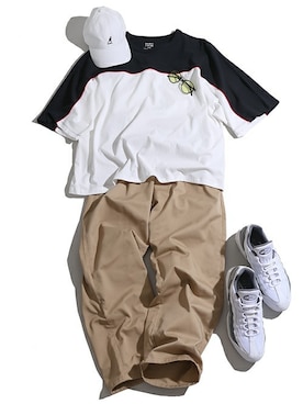 「KANGOL（カンゴール）のアイテム（キャップ）」を使った、WEGOさん（メンズ・175cm）の夏コーディネート