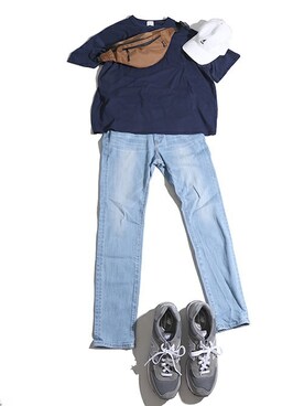 「KANGOL（カンゴール）のアイテム（キャップ）」を使った、WEGOさん（メンズ・175cm）の夏コーディネート