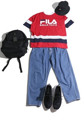 「FILA（フィラ）のアイテム（帽子）」を使った、WEGOさん（メンズ・175cm）の夏コーディネート