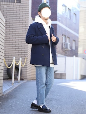 「WEGO（ウィゴー）のアイテム（ピーコート）」を使った、WEGOさん（メンズ・165cm）の冬コーディネート