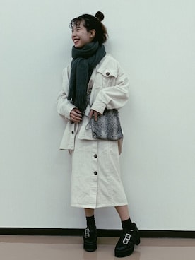 「リブスウェット」｜WEGOさん（レディース・157cm）の冬コーディネート