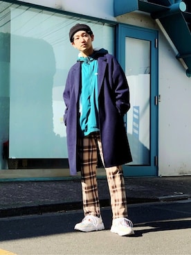 「WEGO（ウィゴー）のアイテム（チェスターコート）」を使った、WEGOさん（メンズ・171cm）の冬コーディネート