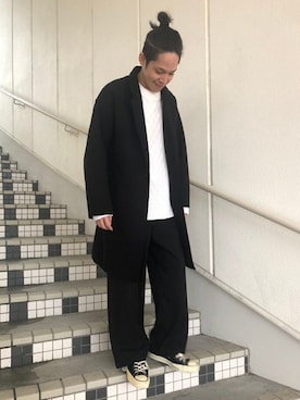 「WEGO（ウィゴー）のアイテム（チェスターコート）」を使った、WEGOさん（メンズ・169cm）の冬コーディネート