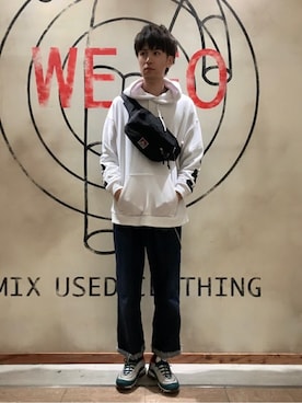 「BEN DAVIS（ベンデイビス）のアイテム（バッグ）」を使った、WEGOさん（メンズ・182cm）の冬コーディネート