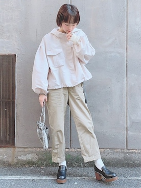 「パイソン柄」｜「アイテム（マウンテンパーカー）」を使った、WEGOさん（レディース・160cm）の冬コーディネート