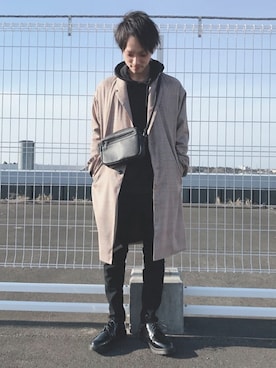 「WEGO（ウィゴー）のアイテム（チェスターコート）」を使った、WEGOさん（メンズ・173cm）の冬コーディネート
