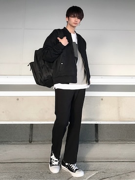 「WEGO（ウィゴー）のアイテム（MA-1）」を使った、WEGOさん（メンズ・174cm）の冬コーディネート