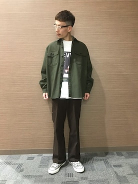 「WEGO（ウィゴー）のアイテム（ミリタリージャケット）」を使った、WEGOさん（メンズ・176cm）の冬コーディネート