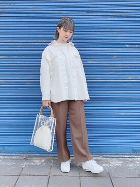 「カラージャケット」｜「アイテム（ミリタリージャケット）」を使った、WEGOさん（レディース・165cm）の冬コーディネート