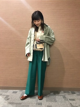「カラージャケット」｜「アイテム（ミリタリージャケット）」を使った、WEGOさん（レディース・157cm）の冬コーディネート