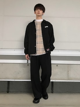 「BEN DAVIS（ベンデイビス）のアイテム（ナイロンジャケット）」を使った、WEGOさん（メンズ・174cm）の冬コーディネート