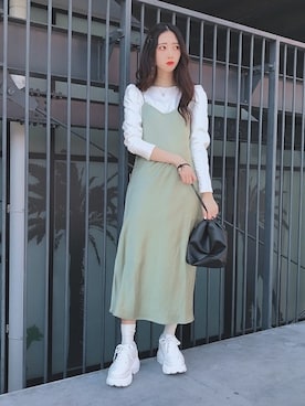 「キャミソールワンピース」｜WEGOさん（レディース・163cm）の冬コーディネート