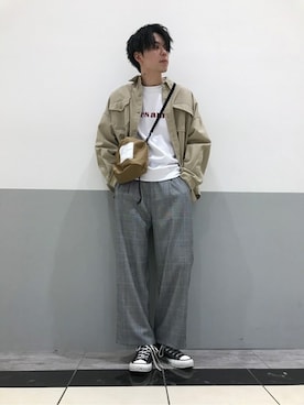 「WEGO（ウィゴー）のアイテム（ミリタリージャケット）」を使った、WEGOさん（メンズ・179cm）の冬コーディネート