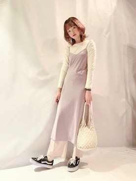 「キャミソールワンピース」｜WEGOさん（レディース・170cm）の春コーディネート