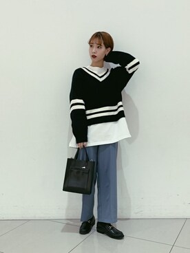 「ビット付きローファー」｜WEGOさん（レディース・157cm）の春コーディネート