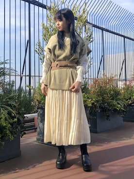 「パイピングベレー帽」｜WEGOさん（レディース・159cm）の春コーディネート