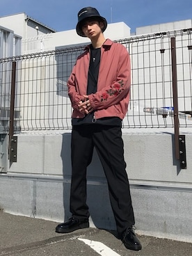 「ダブルジャケット」｜「アイテム（ブルゾン）」を使った、WEGOさん（メンズ・174cm）の春コーディネート