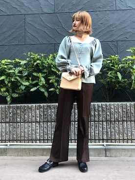 「ビット付きローファー」｜WEGOさん（レディース・158cm）の春コーディネート