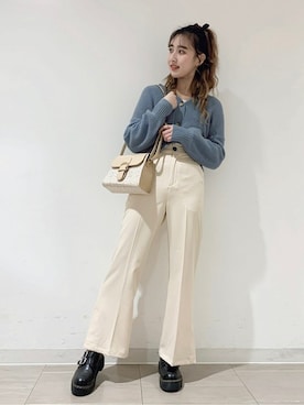 「フラップショルダーバッグ」｜WEGOさん（レディース・162cm）の春コーディネート