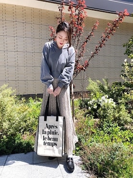 「バックロゴ」｜「アイテム（ローファー）」を使った、WEGOさん（レディース・158cm）の春コーディネート