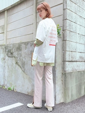 「スリットシャツ」｜WEGOさん（レディース・170cm）の春コーディネート