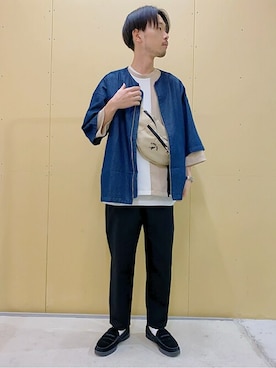 「KANGOL（カンゴール）のアイテム（バッグ）」を使った、WEGOさん（メンズ・170cm）の春コーディネート