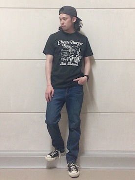 「デニムスキニーパンツ」｜WEGOさん（メンズ・169cm）の春コーディネート
