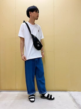 「KANGOL（カンゴール）のアイテム（バッグ）」を使った、WEGOさん（メンズ・170cm）の春コーディネート
