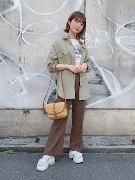 「フラップショルダーバッグ」｜WEGOさん（レディース・165cm）の春コーディネート