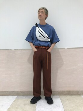 「KANGOL（カンゴール）のアイテム（バッグ）」を使った、WEGOさん（メンズ・176cm）の春コーディネート