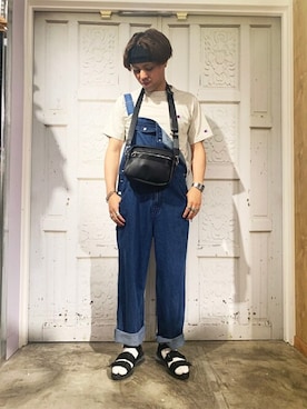 「つなぎ」｜「アイテム（サロペット/オーバーオール）」を使った、WEGOさん（メンズ・176cm）の夏コーディネート