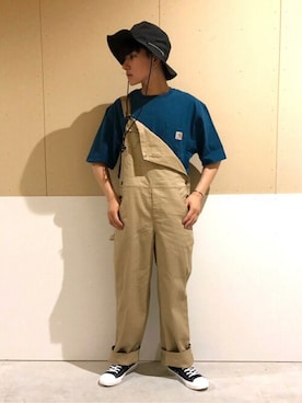 「つなぎ」｜「アイテム（サロペット/オーバーオール）」を使った、WEGOさん（メンズ・168cm）の夏コーディネート