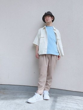 「Guess（ゲス）のアイテム（ハット）」を使った、WEGOさん（メンズ・172cm）の夏コーディネート