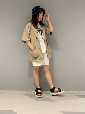 「WC（ダブル シー）のアイテム（テーラードジャケット）」を使った、WEGOさん（レディース・152cm）の夏コーディネート