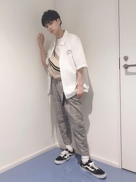 「KANGOL（カンゴール）のアイテム（バッグ）」を使った、WEGOさん（メンズ・168cm）の夏コーディネート