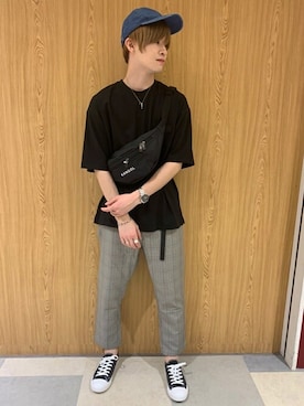 「KANGOL（カンゴール）のアイテム（バッグ）」を使った、WEGOさん（メンズ・178cm）の夏コーディネート