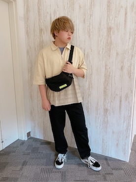 「BEN DAVIS（ベンデイビス）のアイテム（バッグ）」を使った、WEGOさん（メンズ・165cm）の夏コーディネート